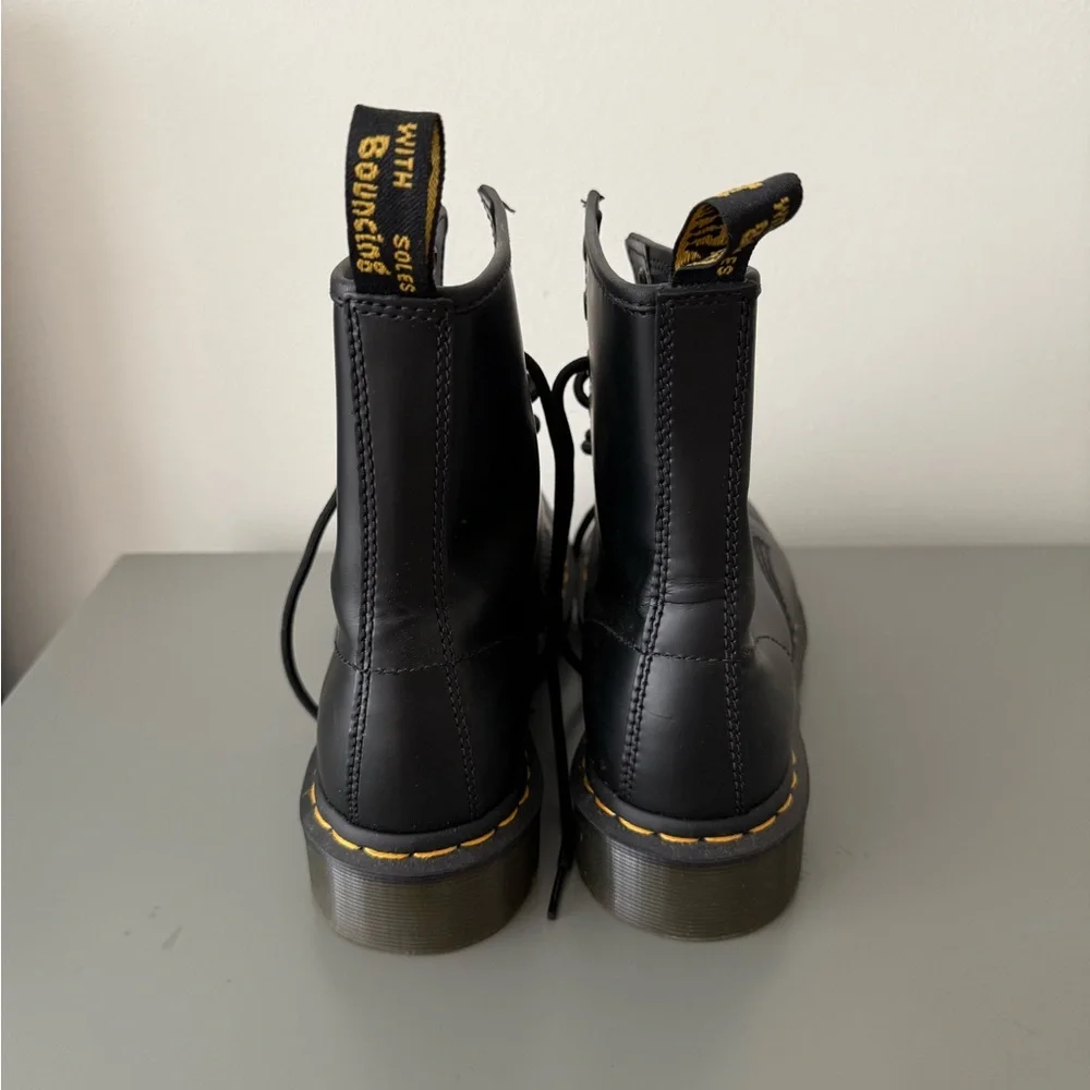 Dr. Martens Black Boots with Yellow Stitching - Picture 2 of 5